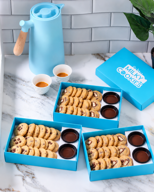 Three Regular Cookies Boxes + Arabic Coffee  | 3 بوكسات كوكيز مع القهوة العربية – 72 حبة